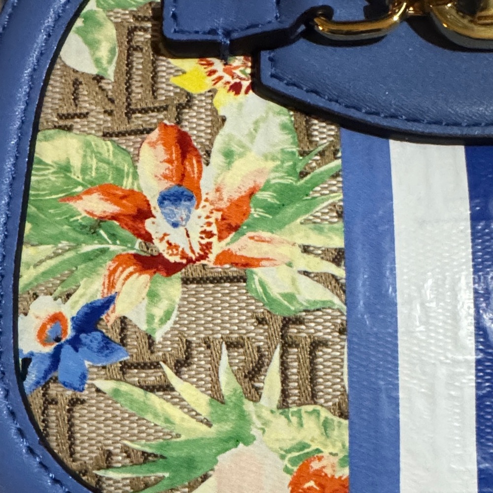 NWOT Ralph Lauren Floral Blue Crossbody Bag - Picture 4 of 10